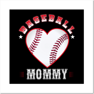 Mommy Baseball Team Family Matching Gifts Funny Sports Lover Player Posters and Art